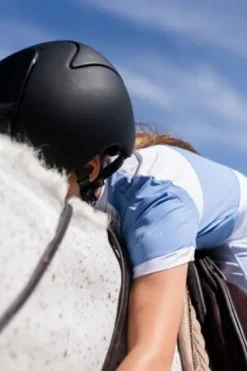 Best Polo de concours équestre BABY BLUE MESH KIDS - - Manches courtes Enfant Les Jeunes En Concours|Les Enfants En Concours