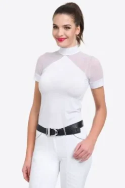 New Polo de concours équestre MARIELLE - - Manches courtes Femme La Cavalière En Concours|La Femme En Concours