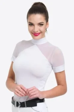 New Polo de concours équestre MARIELLE - - Manches courtes Femme La Cavalière En Concours|La Femme En Concours