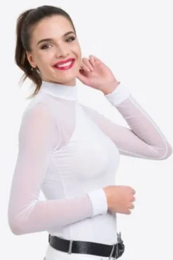 Online Polo de concours équestre MARIELLE - - Manches longues Femme La Cavalière En Concours|La Femme En Concours