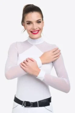 Online Polo de concours équestre MARIELLE - - Manches longues Femme La Cavalière En Concours|La Femme En Concours