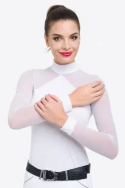 Online Polo de concours équestre MARIELLE - - Manches longues Femme La Cavalière En Concours|La Femme En Concours