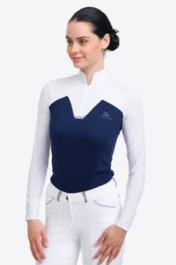 Hot Polo de concours équestre POP - - Manches longues Femme La Cavalière En Concours|La Femme En Concours