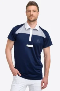 Outlet Polo de concours équestre MOSAIC - - Manches courtes Homme Le Cavalier En Concours|L'Homme En Concours