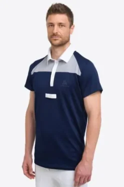 Outlet Polo de concours équestre MOSAIC - - Manches courtes Homme Le Cavalier En Concours|L'Homme En Concours