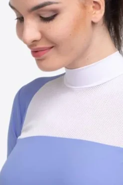 Sale Polo de concours équestre BABY BLUE MESH - - Manches longues Femme La Cavalière En Concours|La Femme En Concours