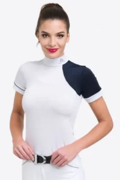 Discount Polo de concours équestre SIMPLY DAME - - Manches courtes Femme La Cavalière En Concours|La Femme En Concours