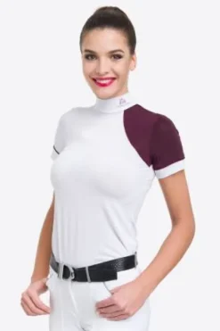 Discount Polo de concours équestre SIMPLY DAME - - Manches courtes Femme La Cavalière En Concours|La Femme En Concours