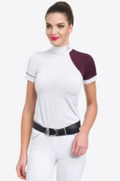 Discount Polo de concours équestre SIMPLY DAME - - Manches courtes Femme La Cavalière En Concours|La Femme En Concours