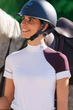 Discount Polo de concours équestre SIMPLY DAME - - Manches courtes Femme La Cavalière En Concours|La Femme En Concours