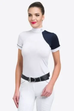Discount Polo de concours équestre SIMPLY DAME - - Manches courtes Femme La Cavalière En Concours|La Femme En Concours