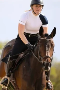 Discount Polo de concours équestre SIMPLY DAME - - Manches courtes Femme La Cavalière En Concours|La Femme En Concours