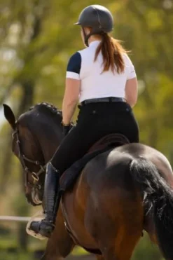 Discount Polo de concours équestre SIMPLY DAME - - Manches courtes Femme La Cavalière En Concours|La Femme En Concours