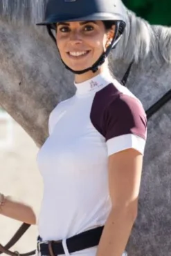 Discount Polo de concours équestre SIMPLY DAME - - Manches courtes Femme La Cavalière En Concours|La Femme En Concours