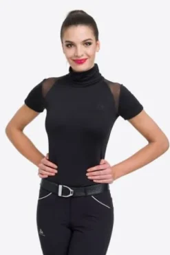 Online Polo d'équitation col roulé FELICITY - - Manches courtes Femme Tenue D'Équitation Femme·Polos Et Chemises