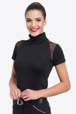 Online Polo d'équitation col roulé FELICITY - - Manches courtes Femme Tenue D'Équitation Femme·Polos Et Chemises