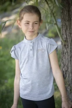 New Polo manches courtes julieta - - tissu irisé Enfant Tenue D'Équitation Enfant·T-Shirts équitation Enfant|Tenue D'Équitation Enfant·Polos Et Chemises