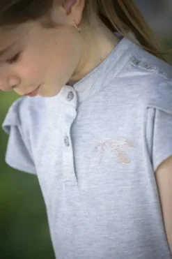 New Polo manches courtes julieta - - tissu irisé Enfant Tenue D'Équitation Enfant·T-Shirts équitation Enfant|Tenue D'Équitation Enfant·Polos Et Chemises