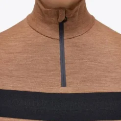 Polo manches longues zip Toffee Brown - Femme Tenue D'Équitation Femme·Polos Et Chemises