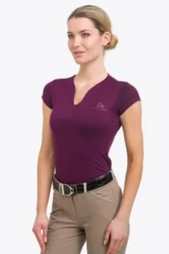 Outlet Polo technique d'équitation manches courtes - - Performance légère Femme Tenue D'Équitation Femme·Polos Et Chemises