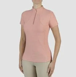 New Polo technique manches courtes zip paillettes - - Tissu respirant Femme Tenue D'Équitation Femme·Polos Et Chemises