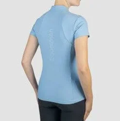 New Polo technique manches courtes zip paillettes - - Tissu respirant Femme Tenue D'Équitation Femme·Polos Et Chemises