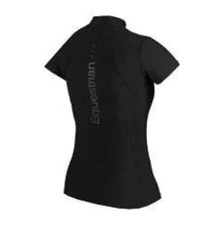 New Polo technique manches courtes zip paillettes - - Tissu respirant Femme Tenue D'Équitation Femme·Polos Et Chemises