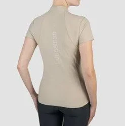 New Polo technique manches courtes zip paillettes - - Tissu respirant Femme Tenue D'Équitation Femme·Polos Et Chemises