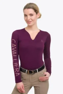 Online Polo technique manches longues Rose Gold - - Performance Femme Tenue D'Équitation Femme·Polos Et Chemises