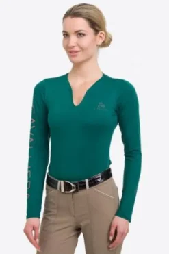 Online Polo technique manches longues Rose Gold - - Performance Femme Tenue D'Équitation Femme·Polos Et Chemises