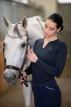 Online Polo technique manches longues Rose Gold - - Performance Femme Tenue D'Équitation Femme·Polos Et Chemises
