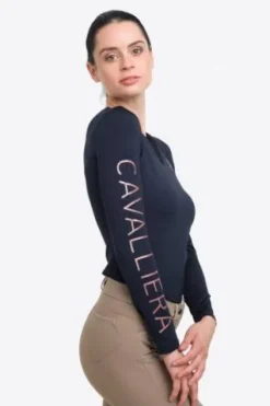 Online Polo technique manches longues Rose Gold - - Performance Femme Tenue D'Équitation Femme·Polos Et Chemises