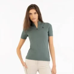 Hot Polo Zippé Manches Courtes Ida Femme Tenue D'Équitation Femme·Polos Et Chemises