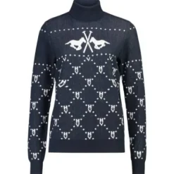 Clearance Pull jacquard col roulé Cecile - Femme Tenue D'Équitation Femme·Sweat Shirt, Polaire Et Pull Femme
