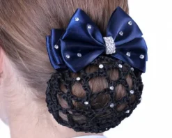 New Résille barette strass chic - - noeud en satin Femme Tenue De Concours Femme·Résilles Cheveux|Les Accessoires De Concours·Résilles De Cavalière