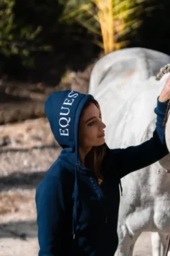 Outlet Sweat Ideal Hoodie Sportive Navy - Femme Tenue D'Équitation Femme·Sweat Shirt, Polaire Et Pull Femme