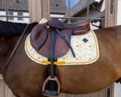 Hot Tapis de Selle Velvet printing fleuri - Kentucky - Velours chic Tapis De Cso|Tapis De Selle