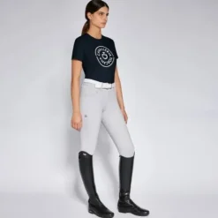 Outlet Tee-shirt Double Orbit Coton marine - Femme Tenue D'Équitation Femme·T-Shirts équitation Femme