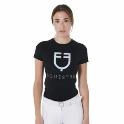 Outlet Tee-shirt logo holographique imprimé slim fit - Femme Tenue D'Équitation Femme·T-Shirts équitation Femme