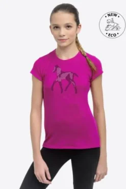 Best Tee-shirt équitation enfant à manches courtes - - Motif strass Enfant Tenue D'Équitation Enfant·T-Shirts équitation Enfant