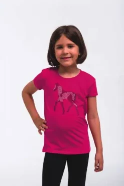 Best Tee-shirt équitation enfant à manches courtes - - Motif strass Enfant Tenue D'Équitation Enfant·T-Shirts équitation Enfant