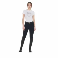 Tee-shirt slim fit strass rosegold - Femme Tenue D'Équitation Femme·T-Shirts équitation Femme