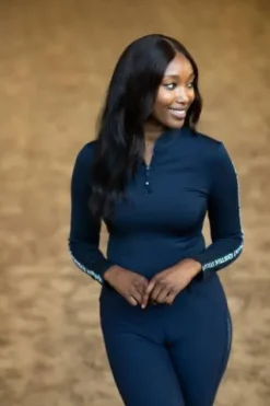 Sale Top Power Top Modern Tech Navy  - Femme Tenue D'Équitation Femme·Polos Et Chemises