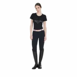 Outlet T-shirt ajusté avec logo à paillettes - Femme Tenue D'Équitation Femme·T-Shirts équitation Femme