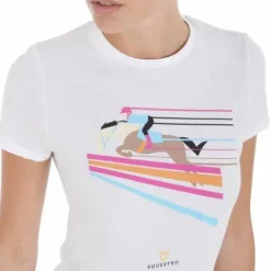 Clearance T-shirt ajusté design de saut coloré - Femme Tenue D'Équitation Femme·T-Shirts équitation Femme