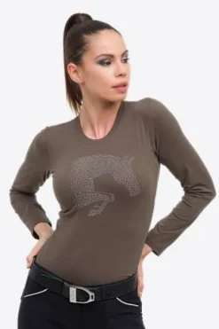 Discount T-Shirt coton à manches longues Riding Cotton Top - Femme Tenue D'Équitation Homme·T-Shirts équitation Homme|Tenue D'Équitation Femme·T-Shirts équitation Femme