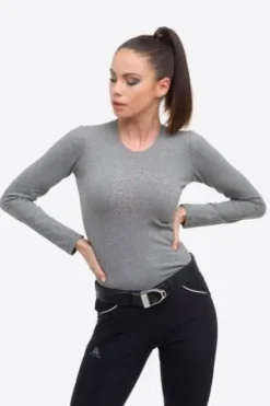 Discount T-Shirt coton à manches longues Riding Cotton Top - Femme Tenue D'Équitation Homme·T-Shirts équitation Homme|Tenue D'Équitation Femme·T-Shirts équitation Femme