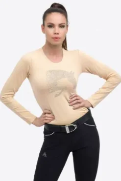 Discount T-Shirt coton à manches longues Riding Cotton Top - Femme Tenue D'Équitation Homme·T-Shirts équitation Homme|Tenue D'Équitation Femme·T-Shirts équitation Femme