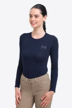 Sale T-shirt d'équitation manches longues BIT - - Coton élastique Femme Tenue D'Équitation Femme·T-Shirts équitation Femme