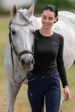 Sale T-shirt d'équitation manches longues BIT - - Coton élastique Femme Tenue D'Équitation Femme·T-Shirts équitation Femme